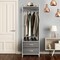 Sorbus Clothing Rack with Drawers - Clothes Stand Dresser - Wood Top, Steel Frame, & Fabric Drawers - Tall Closet Storage Organizer - Garment Rack for Hanging Shirts, Dresses, & Jackets